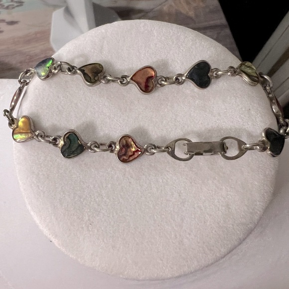 Jewelry - Abalone and sterling silver heart bracelet